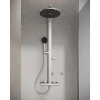 Coloană de duș Ideal Standard Ceratherm Alu+, termostatată, 2 jeturi, silver
